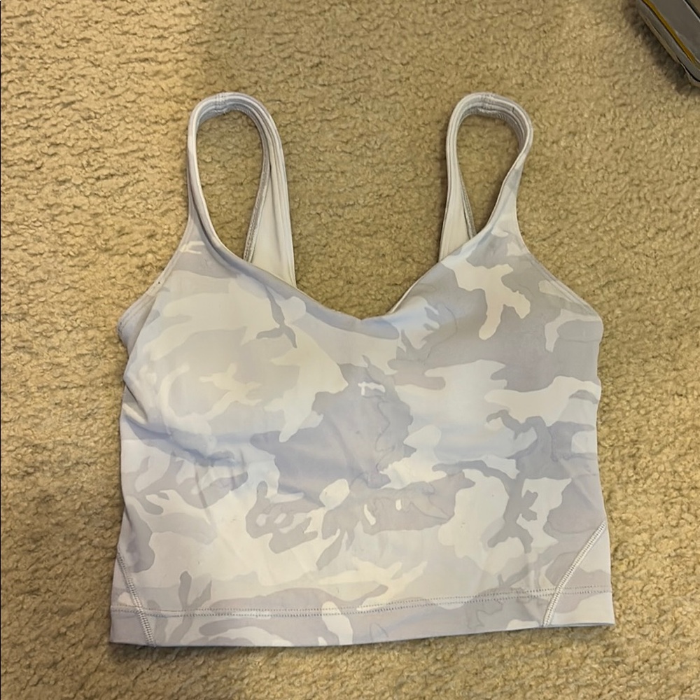 Lululemon cropped align tank - gray camo sz 0 - in very good condition